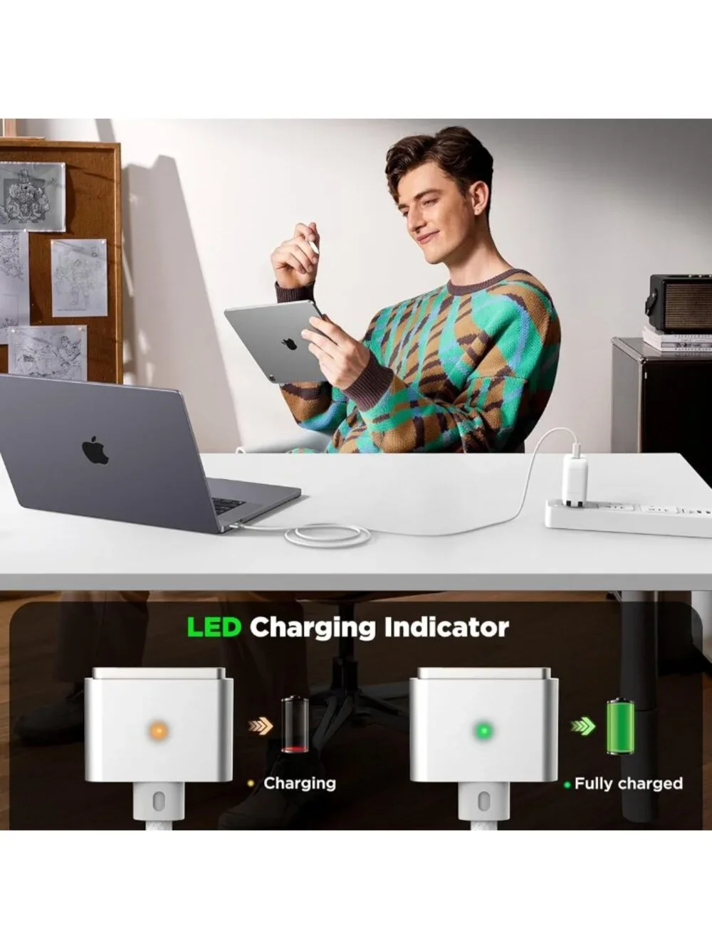 Magnetic 3-in-1 USB-C Charger Cable 6.6FT for MacBook Air/Pro, 140W Fast